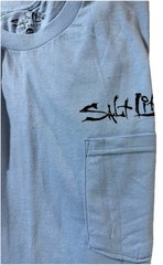 Salt Life Blue Men’s T-Shirt Cotton Fish Graphic Pocket Short Sleeve Size Large