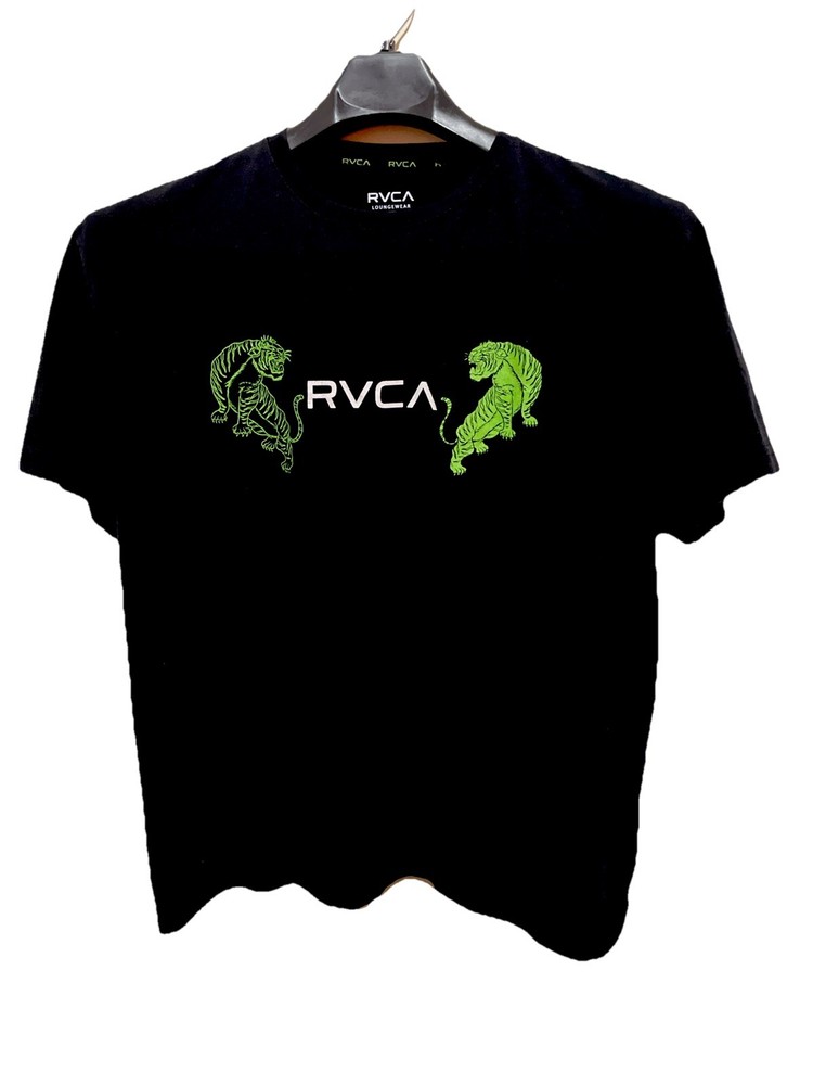 RVCA Loungewear Men’s T Shirt Size XL Black Tiger Logo