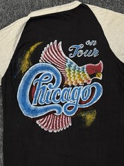 Vtg 70s Chicago Band On Tour Raglan Bootleg L RN 28205 Pakistan Autumn Rainbow