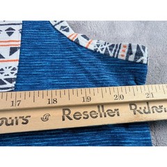 Hollister Mens Large Blue Space Dye Tank Top Geometric Pocket Tribal Trim Cotton