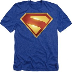Superman 2025 New Logo Color Unisex Adult Heather T Shirt, Royal, S-3XL