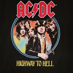 ACDC Shirt Mens LARGE L BLACK NEW HIGHWAY TOO HELL CONCERT TOUR ROCK Music NWT