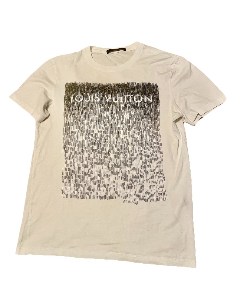 Gorgeous LV Louis Vuitton Sz S Printed Signature Designer T-Shirt White Monogram