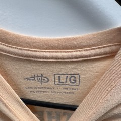 Reel Life Pier Rat Surf Club Graphic Tee Peach L/G Short Sleeve Crew Neck
