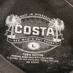 Costa Del Mar T Shirt Mens Large Black Short Sleeve Large Fish Chest Logo