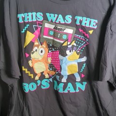 Bluey Mens 80’s Graphic Tee “This Was The 80’s Man” Adult Size 3XL (54/56)