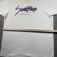 Vintage Sweatshop Workout Shirt Mens 2XL White Fruit Of The Loom Gym USA