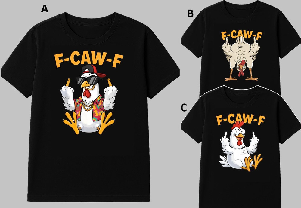 F-Caw-F Chicken Funny Rooster Meme T-Shirt Sarcastic Vintage Graphic Tee Gift