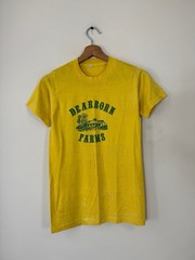 Vintage 70’s Graphic Dearborn Farms Nature Single Stitch Yellow Tee Shirt- Small