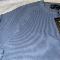 Cotton Knitted Textured Crew Neck Sweater-L-Tailored Athlete