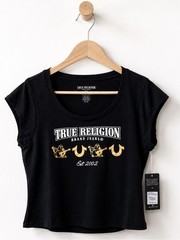 New With Tags True Religion Tee Black Gold Logo L