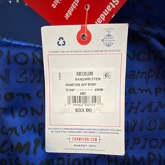 Champion T-Shirt Men’s Medium Crew Neck Mesh Fabric Signature Logo Blue NEW