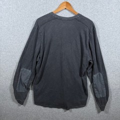 Marine Layer Mens XL Gray Cotton Henley Long Sleeve Shirt Elbow Patches