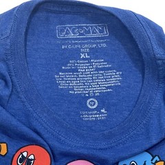 C-LIFE GROUP PacMan Graphic T-Shirt Tee Men XL Cobalt Blue Crew Neck Video Games