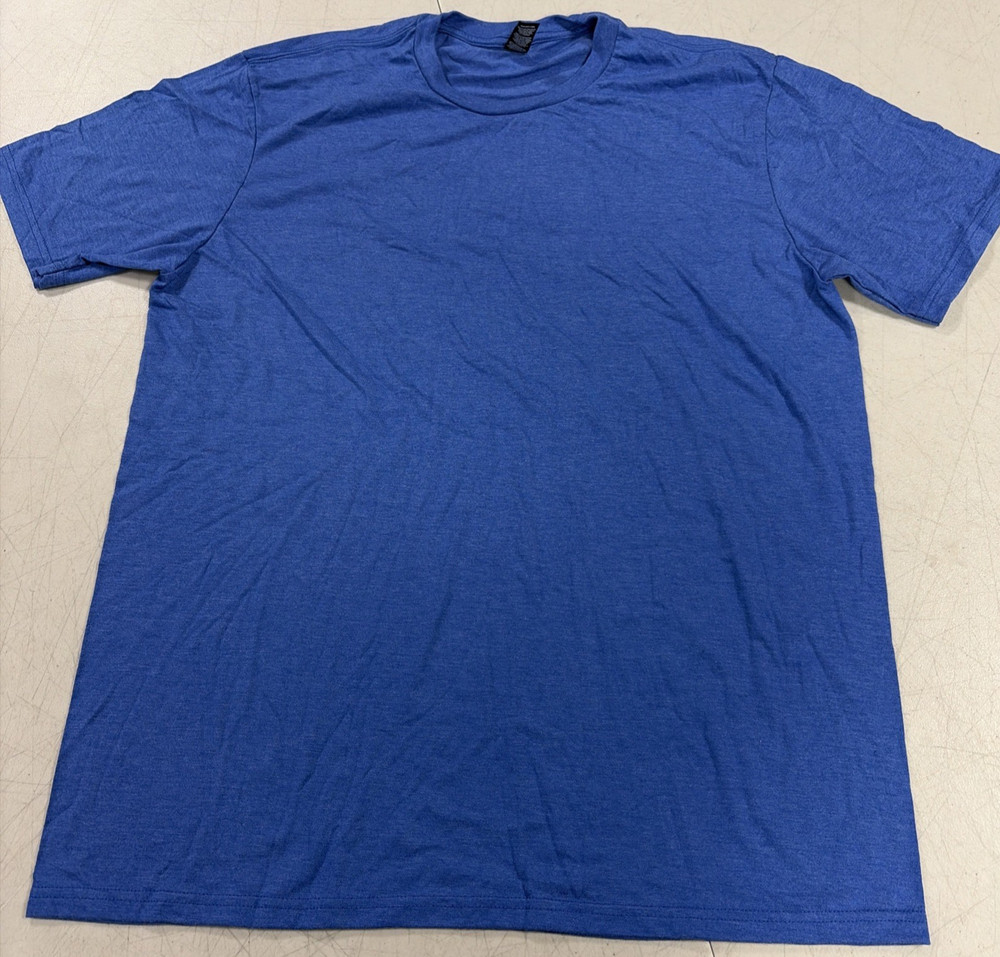District Perfect Tri DTG Crew-Neck Adult T-Shirt Short Sleeve Blue Size XL New