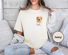 Custom Pet Portrait Comfort Tee Personalized Dog Cat Photo Shirt Gift