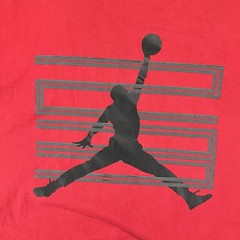 Nike Air Jordan Retro 11 XI Jumpman Graphic T-shirt Red Mens Large Slim Athletic