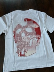 Revenge Skull Graphic Logo White Red Men’s Short Sleeve Crew Neck T-Shirt S