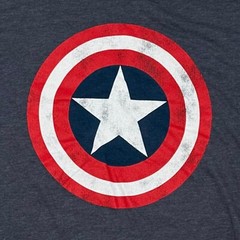 Marvel Comics Retro Classic Captain America Shield T-Shirt Heathered Blue XL