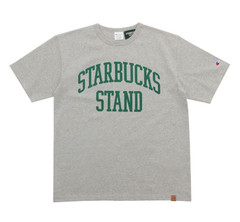 Starbucks BEAMS Champion Heavyweight T-Shirt Gray Japan Exclusive Limited New