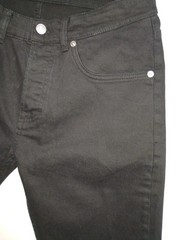 ZARA Women’s Black Denim Jeans Raw Hem 5-Pocket Design Solid Dark Wash