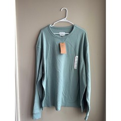 NWT Vintage Standard Crew Waffle Knit Long Sleeve Shirt Sage Green XXL