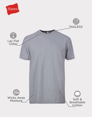 7 Pack Mens Stay-Tucked 100% Cotton Crew T-Shirts, Best Undershirts Large Black