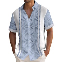 Men’s Casual Short Sleeve Guayabera Cuban Beach Wedding Button-up Dress Shirt