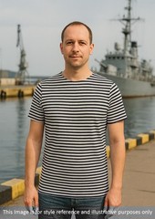 Sailor Top Russian Telnyashka Style Navy Red Striped Short Sleeve T Shirt Outfit