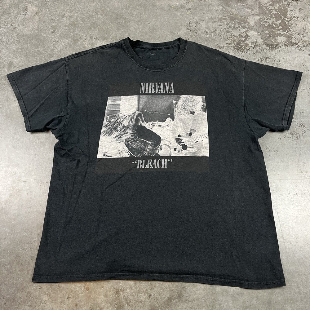 Nirvana T Shirt Mens XL Black Bleach Grunge Y2K Preowned