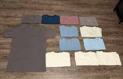 Lot of 12 Tailored Athlete Athletic Fit T-Shirts – White, Blue, Gray – New XL