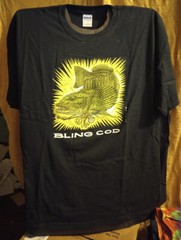 Ray Troll Bling Cod pun – Ling Cod New fishing adult t-shirt 2X, XL, L, S cotton