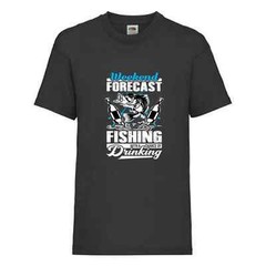 Fishing Forecast Drinking Humour Novelty T Shirt Various Colours And Sizes