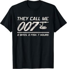 Fisherman Joke Dad – They Call Me 007 – Funny Fishing Humor T-Shirt