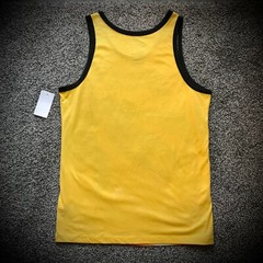 CORONA BEER TANK TOP orange black yellow BIG LOGO palm tree beach sunset MENS SM
