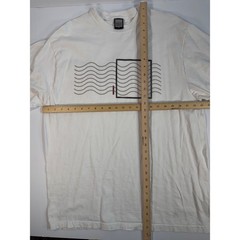Marithe Francois Girbaud Mens White Graphic T-Shirt XXL Wave Square Print Tee