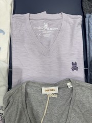 PRE-OWNED LOT OF 12 DESIGNER DIESEL ARMANI LACOSTE FCUK POLO – ALL HAVE DAMAGE