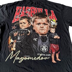 UFC Hasbulla Mens M Black Magomedov Signature T-Shirt Ultimate Fighting Grapple