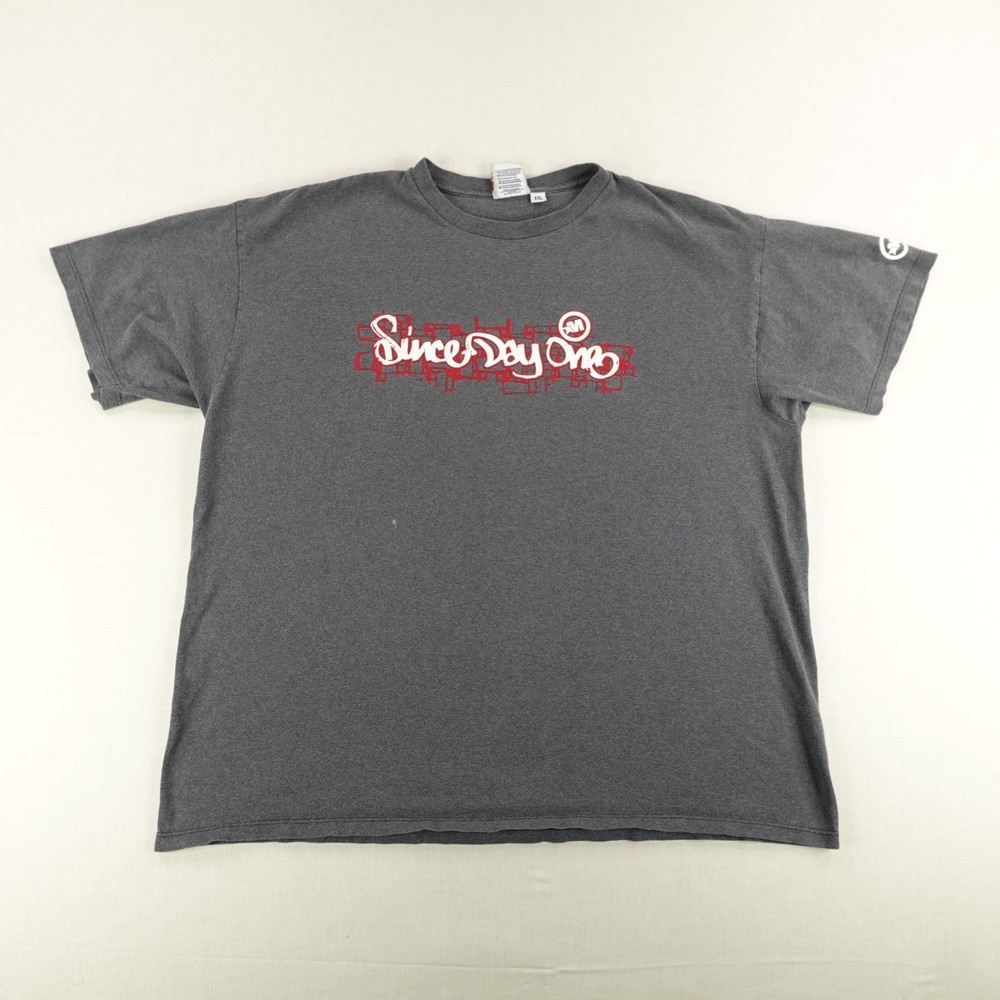 Vintage Mecca Shirt Mens 2XL XXL Gray Red Graffiti Hip Hop Rap 90s Made In USA ^