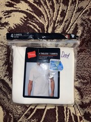 Hanes Men’s 4-Pack FreshIQ Crew Shirt,White,Small 34-36