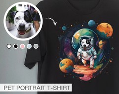 Custom Pet Portrait Comfort Tee Dog Cat Personalized T