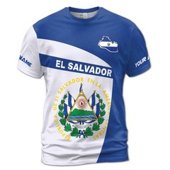 Custom Name Republica De El Salvador Patriotic 3D T-shirt S-5XL