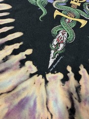 Vintage 1994 Liquid Blue Ian Bohorquez Goat Skull/Snake Tie Dye Shirt Size XL