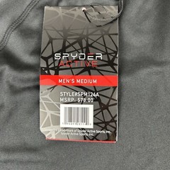 Spyder Active Shirt Men Medium Black Pullover Quick Dry Breathable Adult M New