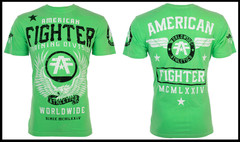 AMERICAN FIGHTER Neon Green FLY BY Athletic Graphic T-shirt NWT