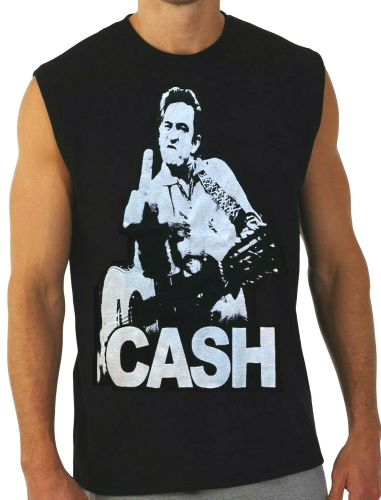 JOHNNY CASH MIDDLE FINGER PUNK ROCK Band Muscle Shirt (multi colors)