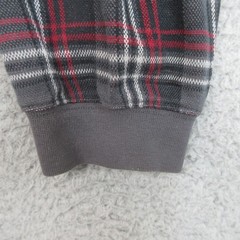 Eddie Bauer Henley Lounge Shirt Mens LT Gray Plaid Cotton Cabincore Lodgewear