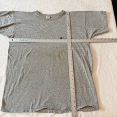 Vintage 80s Champion Cotton Rayon Gray Distressed Single Stitch T Shirt Sz XL