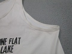 VINTAGE Pine Flat Lake Shirt Mens XL White Grunge Fisherman Tank Top Boat Marina