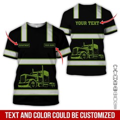Custom Name and Department Olive Drab Truck Uniform 3D Shirts V526